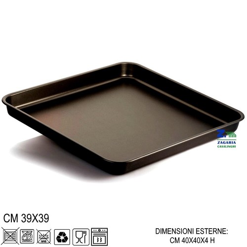 Teglia tegame bassa 40x40x4 - bassa, cm